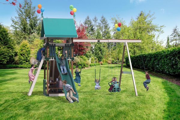 PlayMor Smiling Fort Swing Set With Kids