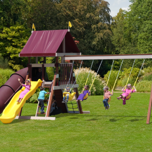 PlayMor Backyard Rush Swing Set With Kids