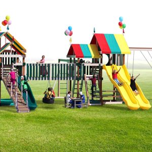 PlayMor Neighborhood Playstation Swing Set With Kids