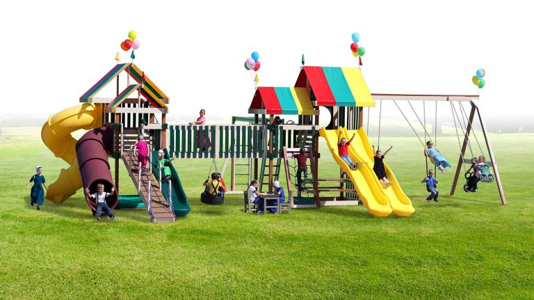 PlayMor Neighborhood Playstation Swing Set With Kids