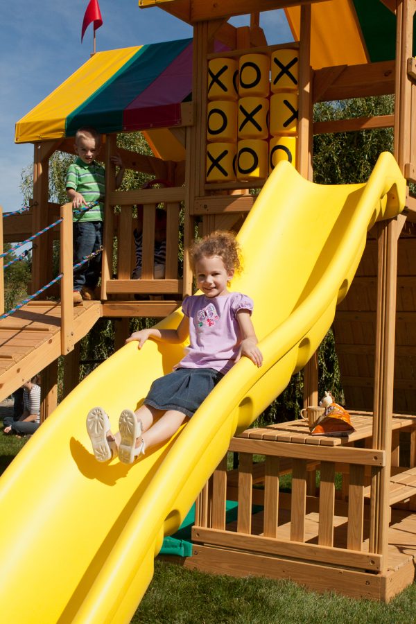 PlayMor Scoop Wave Slide Yellow Accessory With Girl